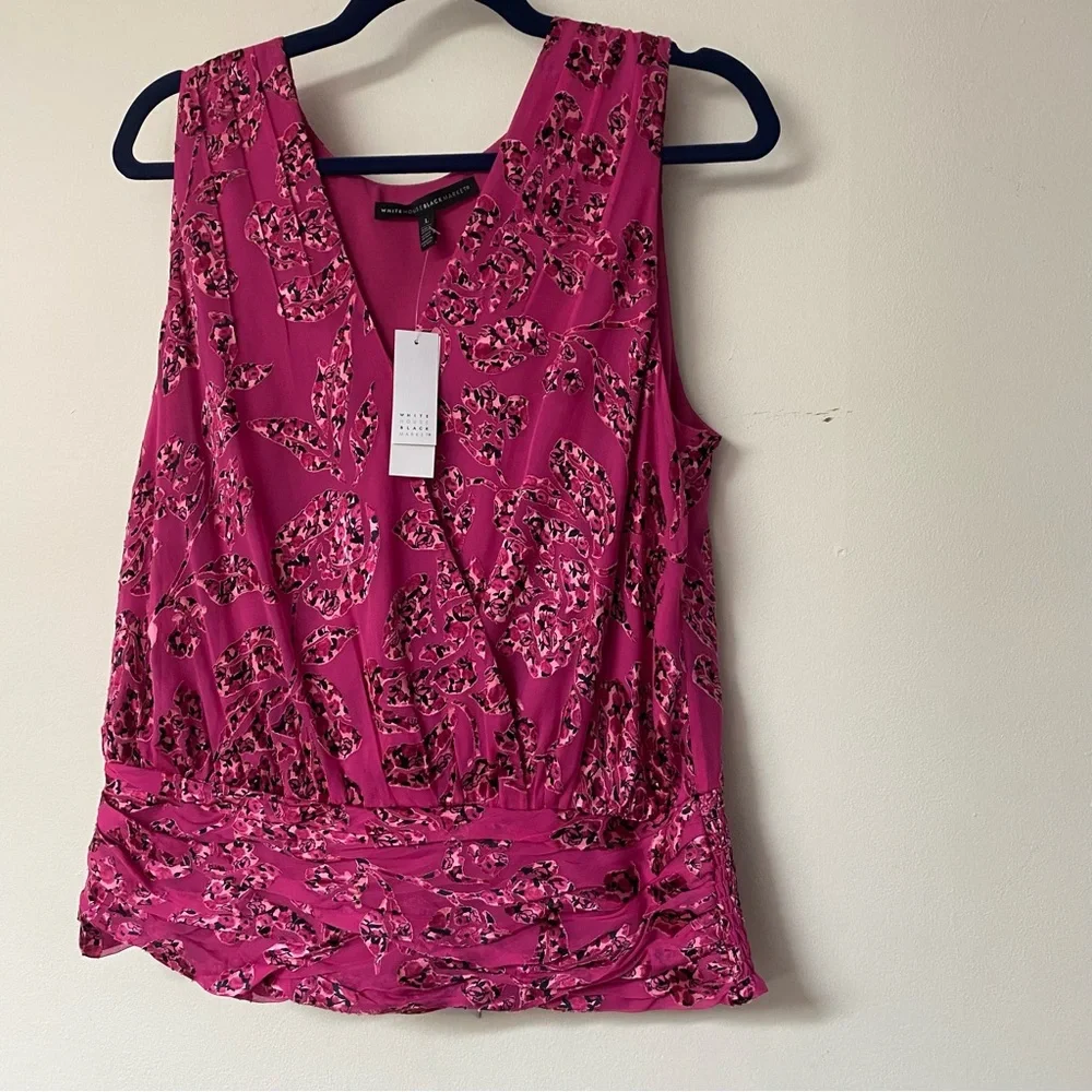 White House Black Market Pink Floral Blouse - Picture 1 of 7